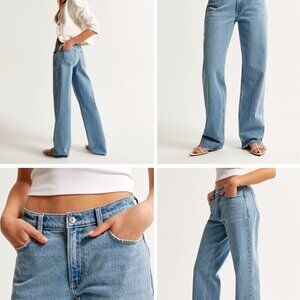 Abercrombie & Fitch Sky Blue Wide Leg Jeans